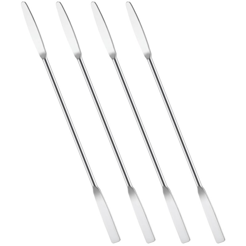 Andibro 4 Pcs Micro Metal Spatula, 6"Lab Spatula Double Ended Micro Spatula Stainless Steel Mini Square/Round End for Mixing Cosmetics Kitchen Laboratories - Image 1
